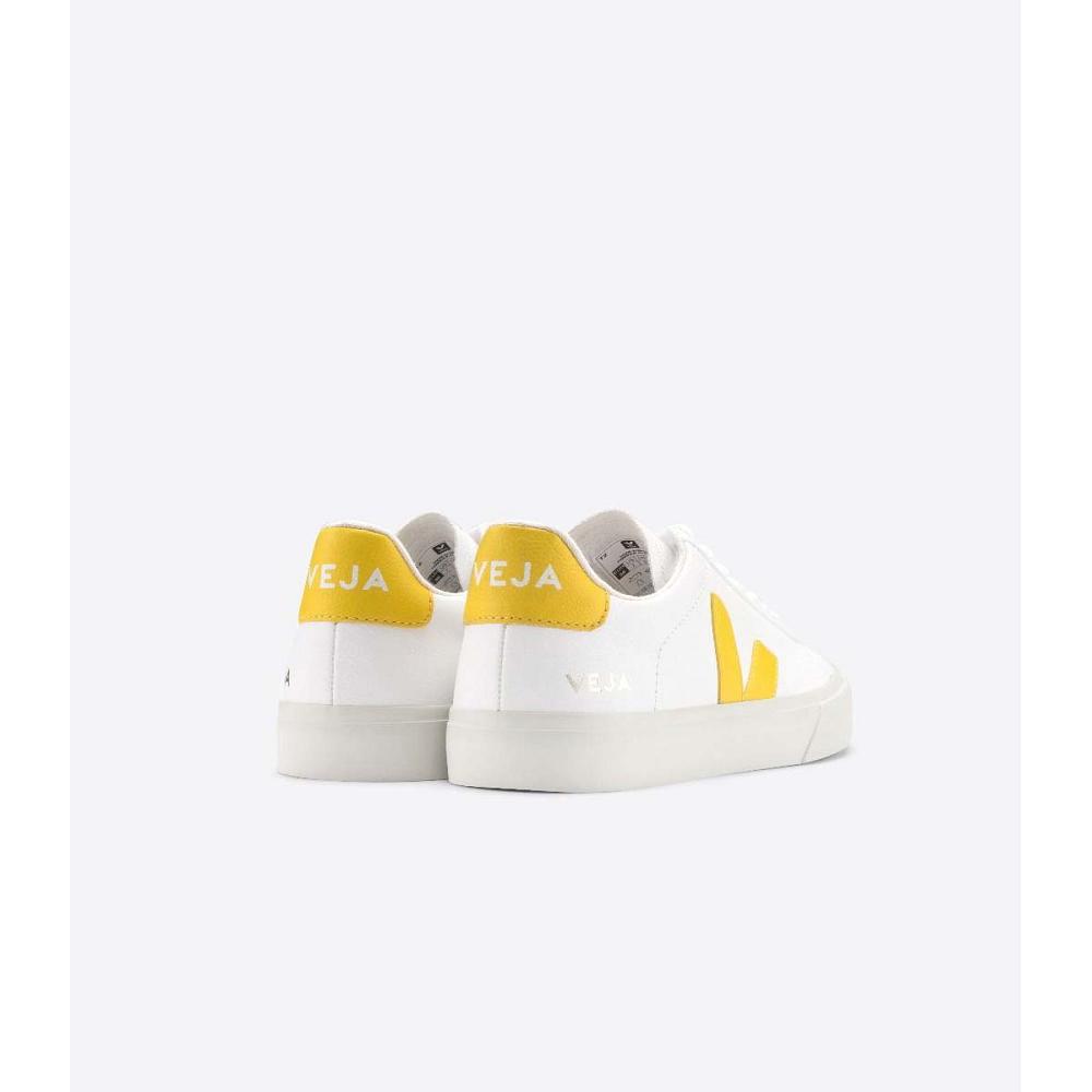 Men's Veja CAMPO CHROMEFREE Low Tops Sneakers White/Yellow | SG 205HAP